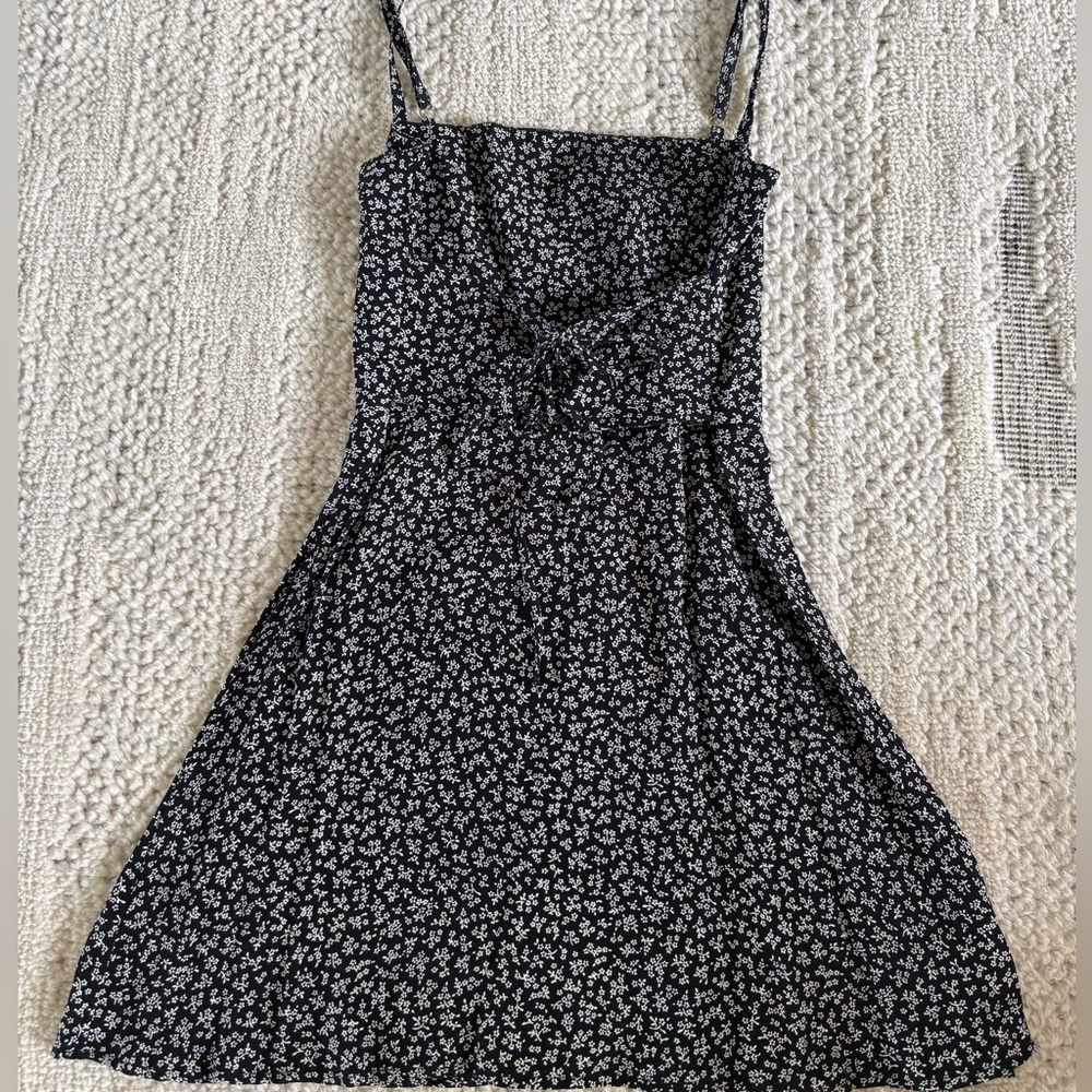 Flynn Skye Black and White Floral Backless Dress